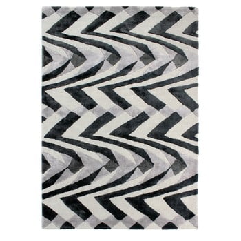 Covor țesut manual flair rugs jazz, 200 x 290 cm, negru - gri