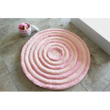 Covoraș de baie confetti bathmats ecru, Ø 90 cm, roz