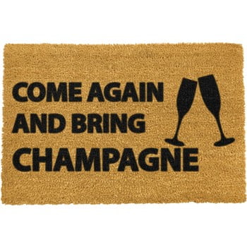 Covoraș intrare din fibre de cocos artsy doormats come again & bring champagne, 40 x 60 cm
