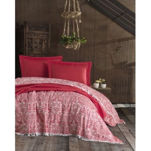 Cuvertură din bumbac matlasat pentru pat dublu enlora home nish red, 240 x 260 cm, roșu