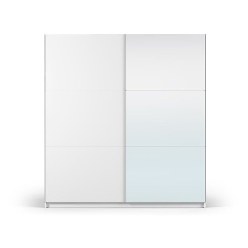 Dulap alb cu oglindă și uși glisante 200x215 cm lisburn - cosmopolitan design