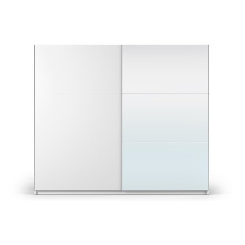 Dulap alb cu oglindă și uși glisante 250x215 cm lisburn - cosmopolitan design