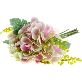 Flori artificiale în stil de hortensie cu ferigi dakls, roz
