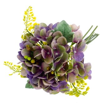 Flori artificiale în stil de hortensie cu ferigi dakls, mov