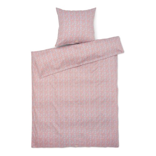 Lenjerie de pat albastru-deschis/roz din bumbac satinat pentru pat de o persoană/extinsă 140x220 cm pleasantly – juna