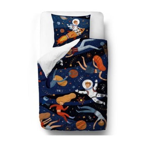 Lenjerie de pat din bumbac pentru copii mr. little fox space adventure, 100 x 130 cm