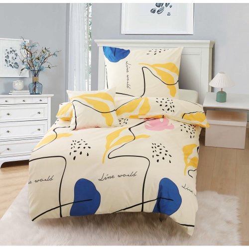 Lenjerie de pat galbenă din microsatin pentru pat de o persoană cu 3 piese 140x200 cm sophia – my house