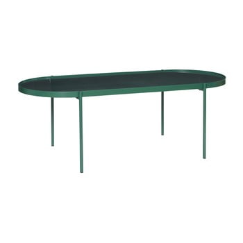 Masă cu blat din sticlă hübsch table, lungime 120 cm, verde