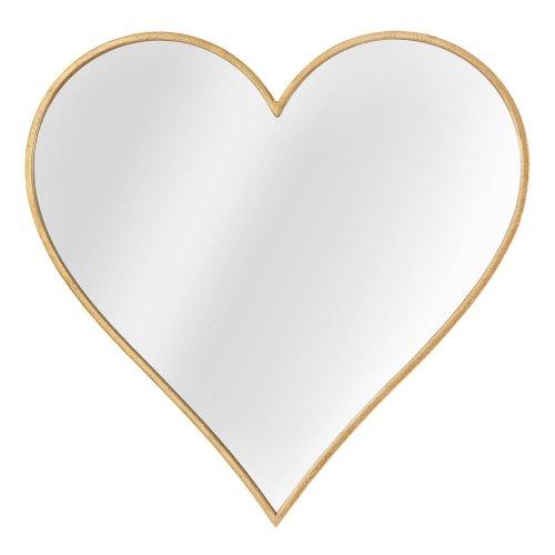 Oglindă de perete cu ramă mauro ferretti glam heart, auriu