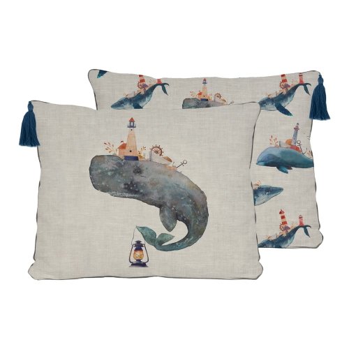 Set 2 perne little nice things whale, 50 x 35 cm