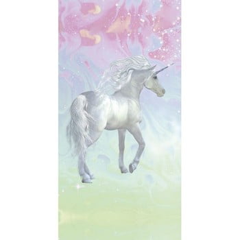 Prosop de plajă cu imprimeu good morning unicorn, 75 x 150 cm