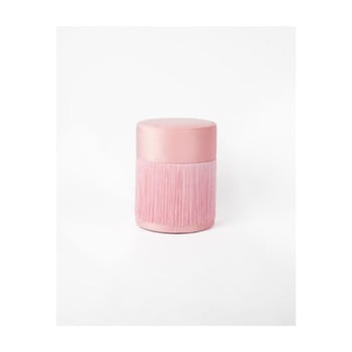 Puf cu husă din catifea velvet atelier, ø 36 cm, roz