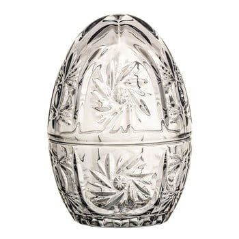 Recipient decorativ din sticlă în formă de ou bloomingville, gri