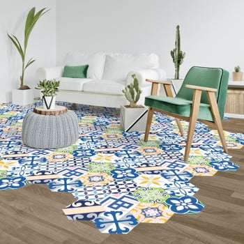 Set 10 autocolante pentru podea ambiance hexagons bella, 20 x 18 cm