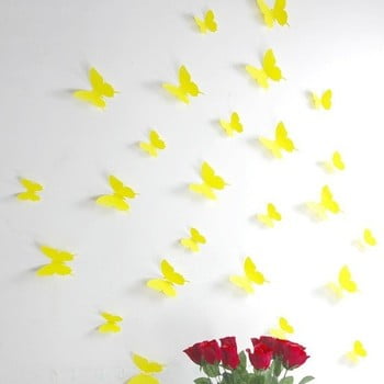 Set 12 autocolante cu efect 3d ambiance butterflies, galben