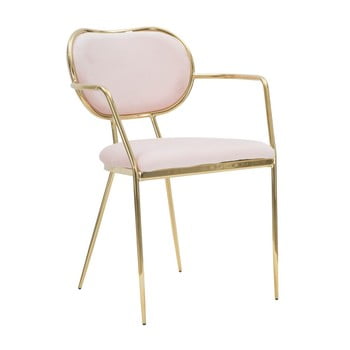Set 2 scaune cu structură din fier mauro ferretti sedia glam, roz