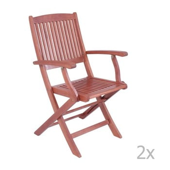 Set de 2 scaune de grădină pliabile din lemn de eucalipt stockholm - garden pleasure
