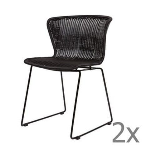 Set 2 scaune potrivite și pentru exterior woood wings, negru
