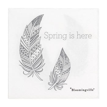 Set 20 șervețele din hârtie bloomingville spring, 25 x 25 cm