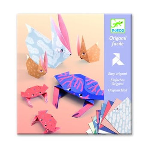 Set 24 hârtii origami cu instrucțiuni djeco family
