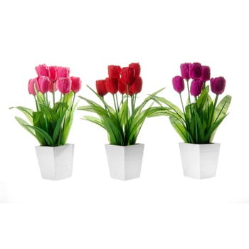 Set 3 flori artificiale în ghiveci unimasa tulip