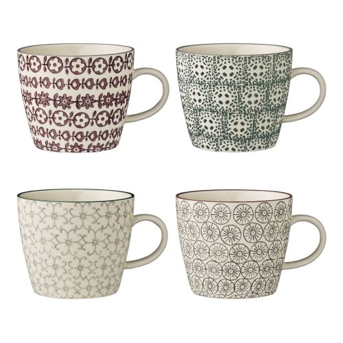 Set 4 căni din gresie ceramică bloomingville karine mugs