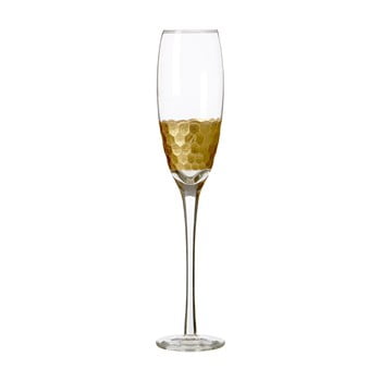 Set 4 pahare pentru șampanie din sticlă suflată manual premier housewares deco, 2,1 dl