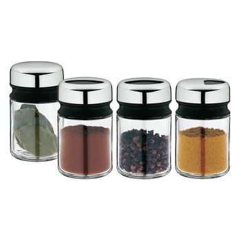 Set 4 recipiente pentru condimente din oțel inoxidabil cromargan® wmf depot, înălțime 9,5 cm