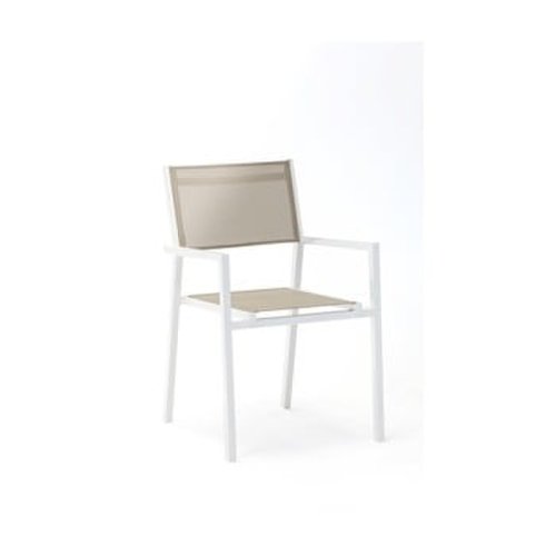 Set 4 scaune de grădină cu cotiere ezeis zephyr, gri - alb