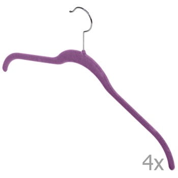 Set 4 umerașe domopak velvet hangers, violet