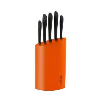 Set 5 cuțite cu suport vialli design, portocaliu