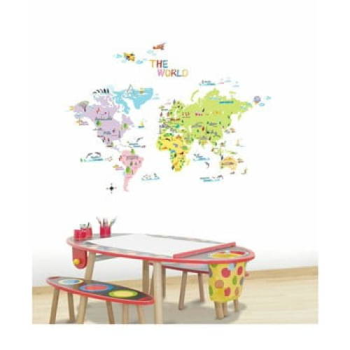 Set autocolante ambiance world map for children