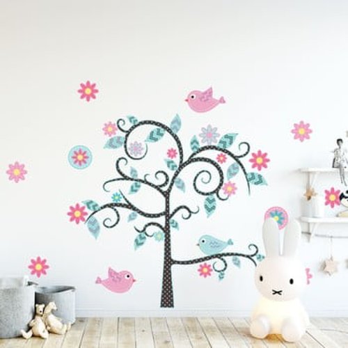 Set autocolante de perete pentru camera copiilor ambiance fairy tree