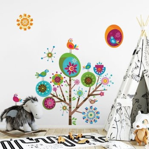 Set autocolante de perete pentru camera copiilor ambiance multicolor tree