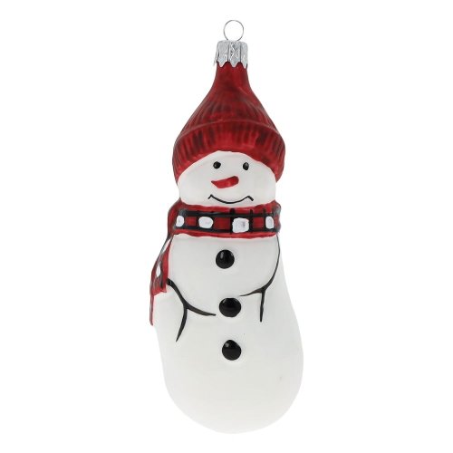 Set de 2 ornamente de crăciun din sticlă în formă de om de zăpadă ego dekor