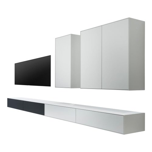 Set masă tv și 2 comode albe-negre edge by hammel - hammel furniture