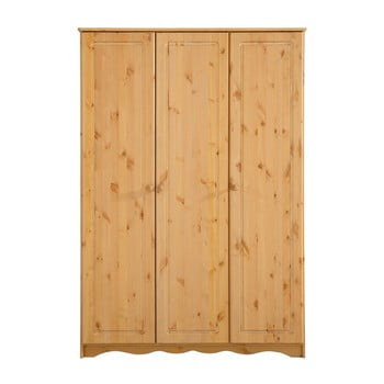 Șifonier din lemn de pin masiv cu 3 uși støraa amanda, natural
