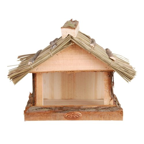 Suport pentru hrănit păsări cu acoperiș din paie esschert design, înălțime 22,8 cm