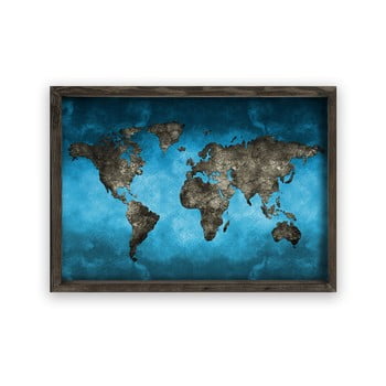 Unknown Tablou cu ramă din lemn night world, 70 x 50 cm