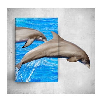 Tablou de perete 3d mosticx dolphins, 40 x 60 cm