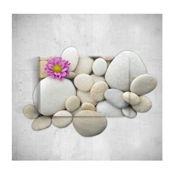 Tablou de perete 3d mosticx pebbles with flower, 40 x 60 cm