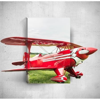 Tablou de perete 3d mosticx red plane, 40 x 60 cm