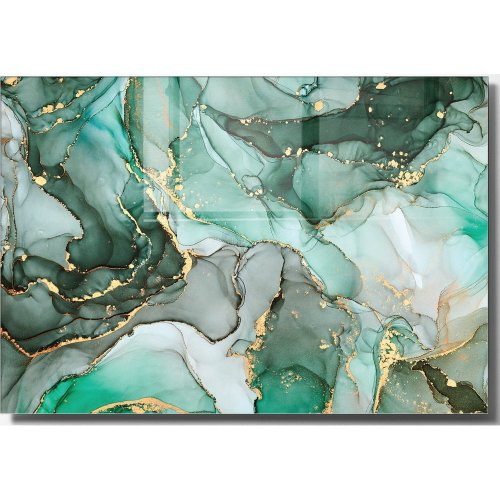 Tablou din sticlă 100x70 cm turquoise – wallity