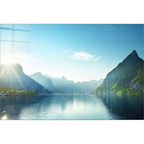 Tablou din sticlă 70x50 cm fjord – wallity