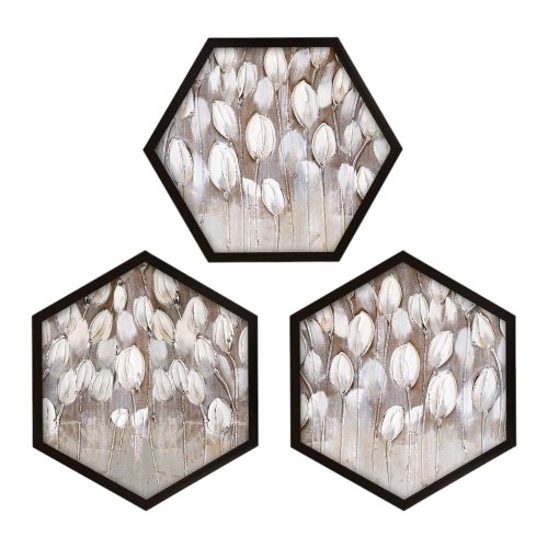 Tablouri 3 buc. 35x35 cm pentagons – wallity