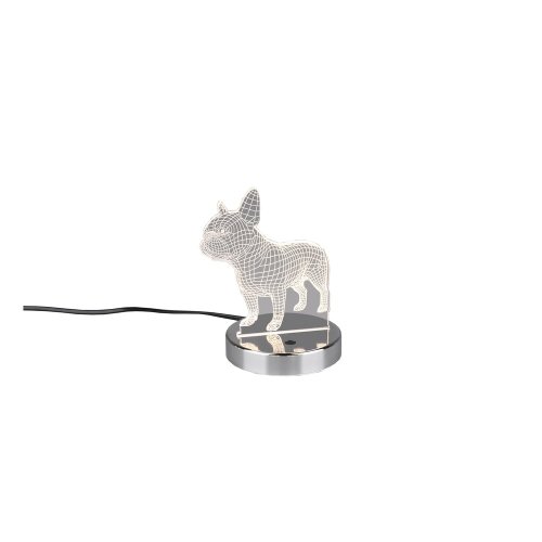 Veioză argintiu-lucios led (înălțime 17 cm) dog – trio