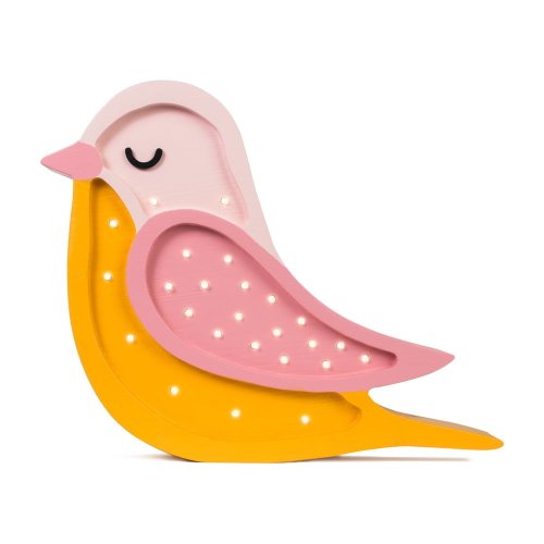 Veioză roz-galben din pin little lights bird, înălțime 36 cm