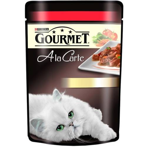 Hrana umeda pentru pisici gourmet a la carte cu vita si legume 85 g