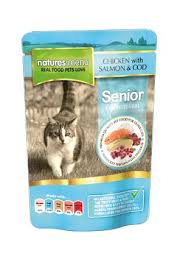 Hrana umeda pentru pisici natures menu plic senior cu pui/ton/cod 100 gr