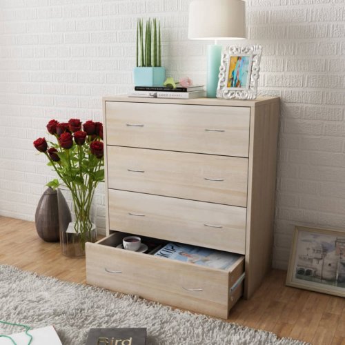 242544 sideboard with 4 drawers 60x30,5x71 cm oak colour